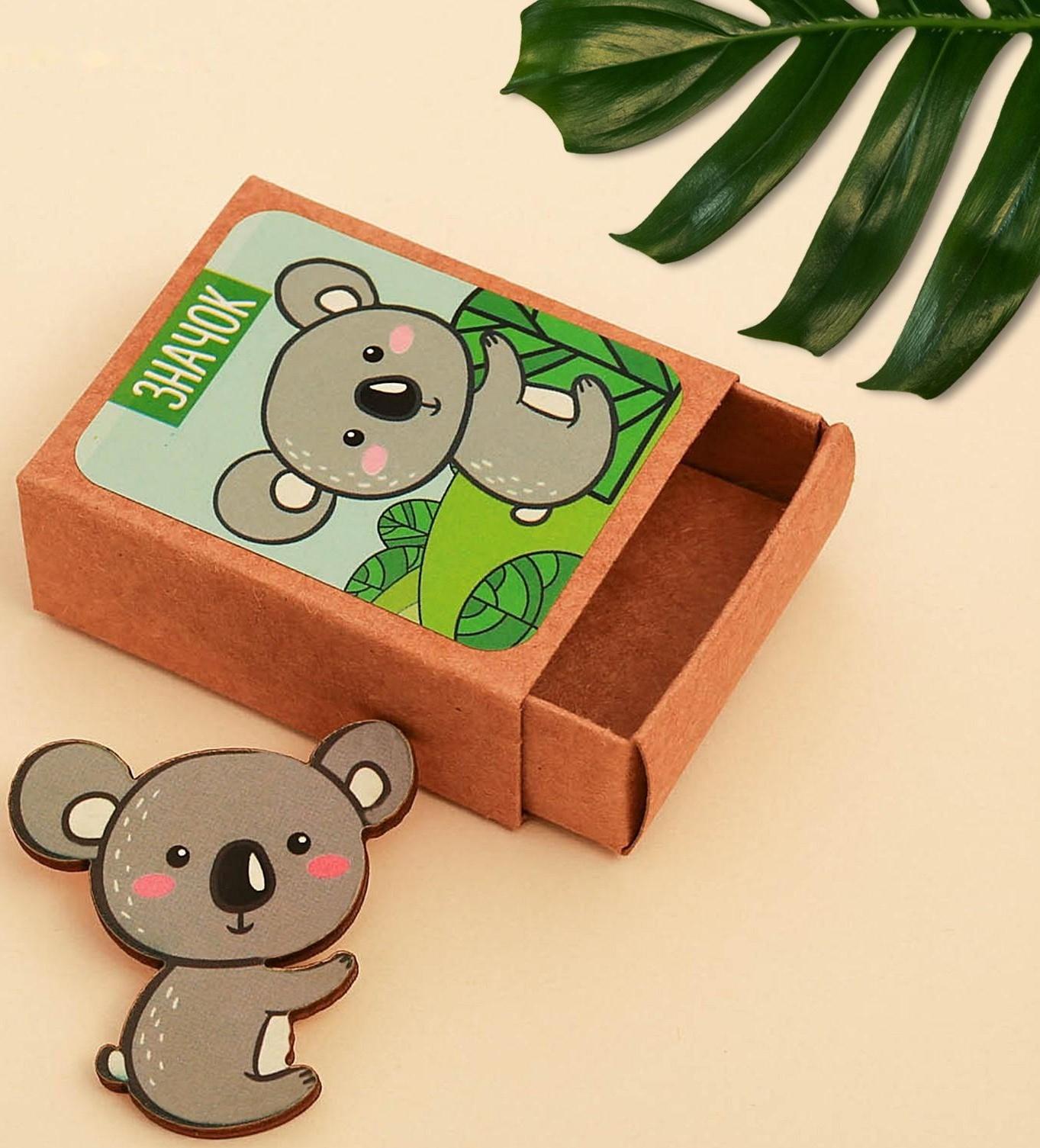 Значок в коробочке «Коала» 5 х 4 см