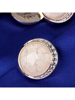 Набор декоративных пуговиц, d = 25 мм, 12 шт, цвет перламутровый белый