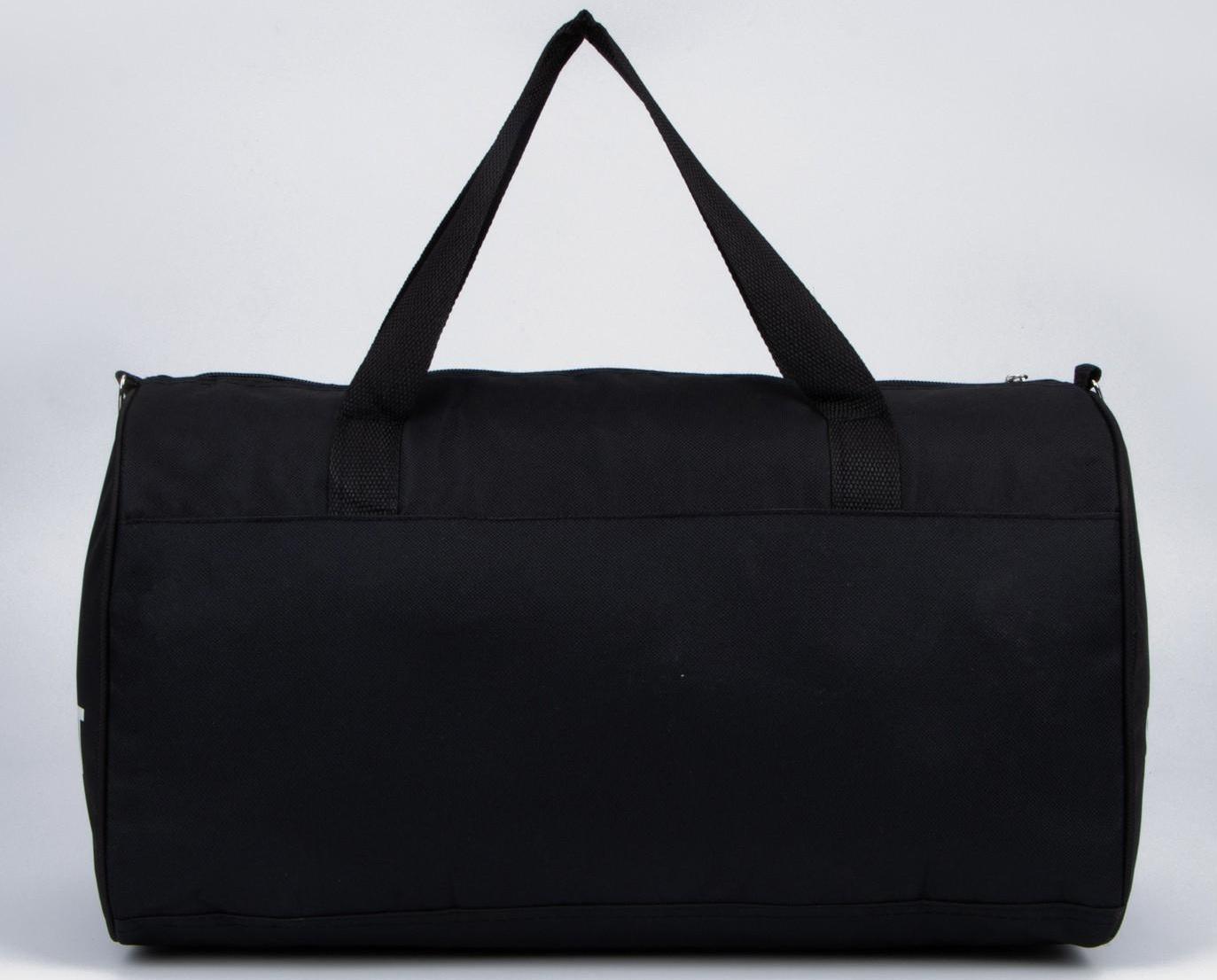 Сумка спортивная на молнии, длинный ремень, цвет чёрный