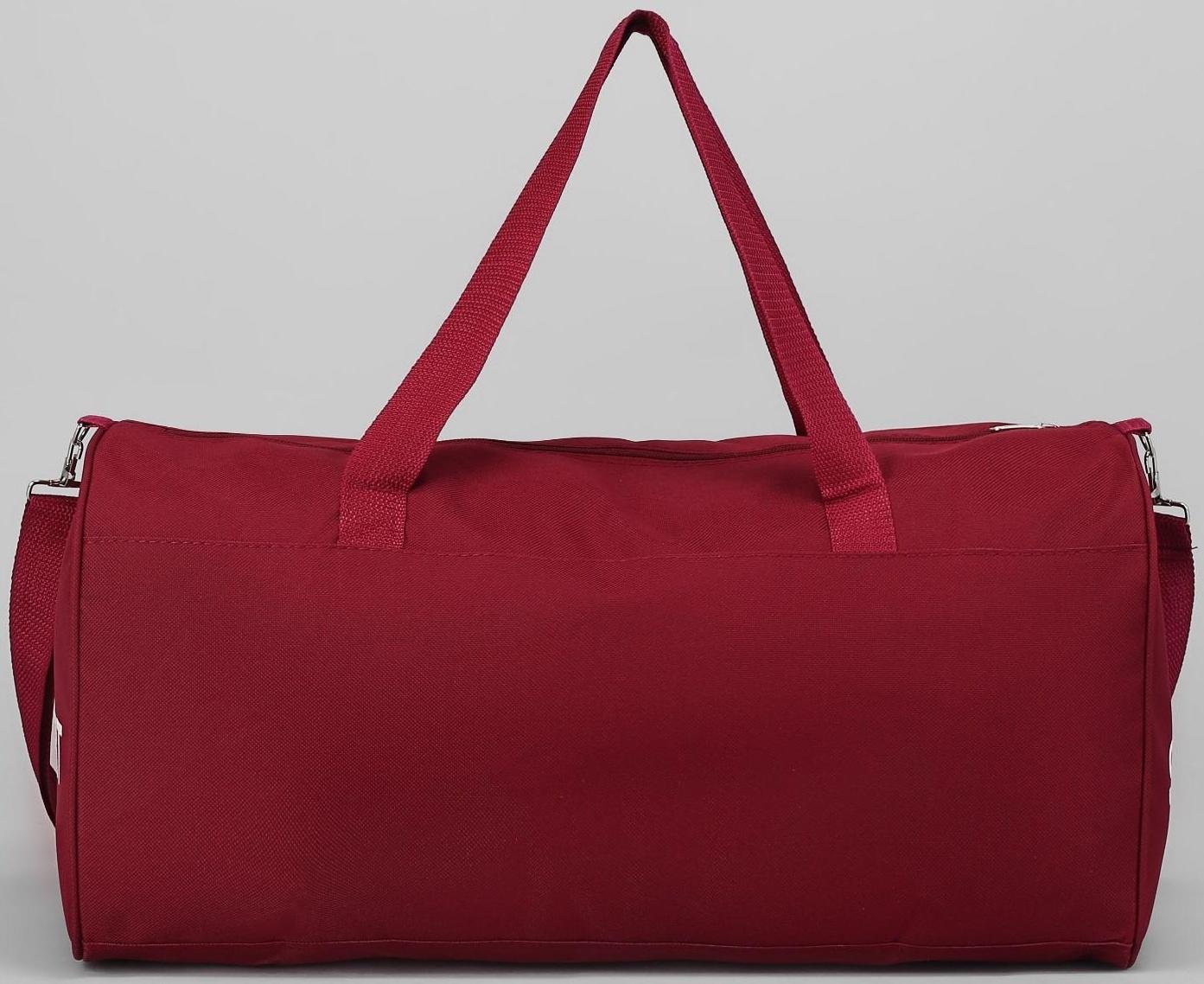 Сумка спортивная, отдел на молнии, длинный ремень, цвет бордовый