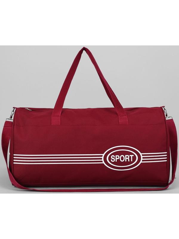 Сумка спортивная, отдел на молнии, длинный ремень, цвет бордовый