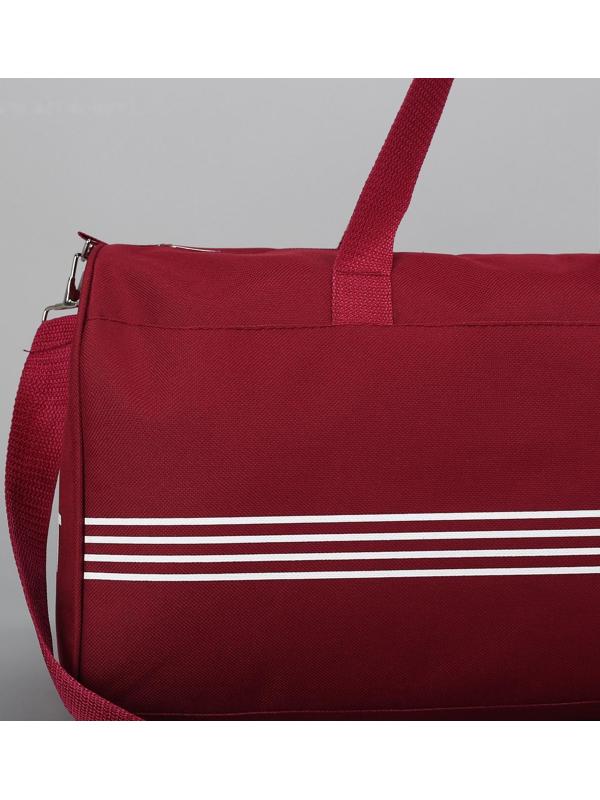 Сумка спортивная, отдел на молнии, длинный ремень, цвет бордовый