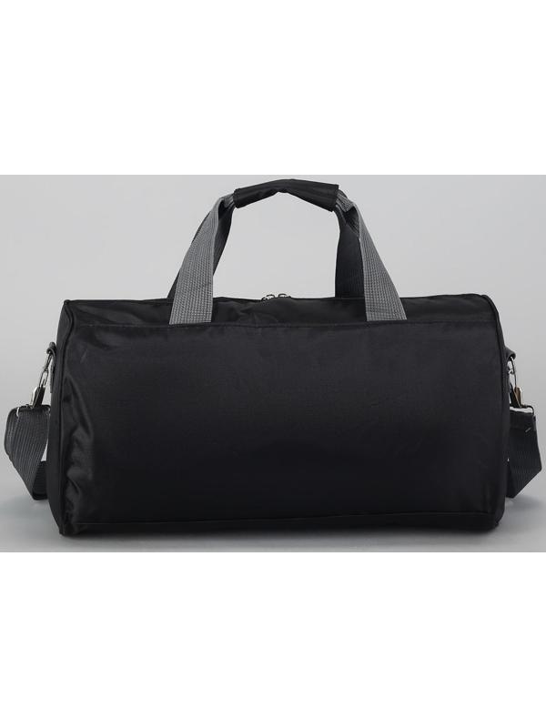 Сумка спортивная на молнии, длинный ремень, цвет чёрный