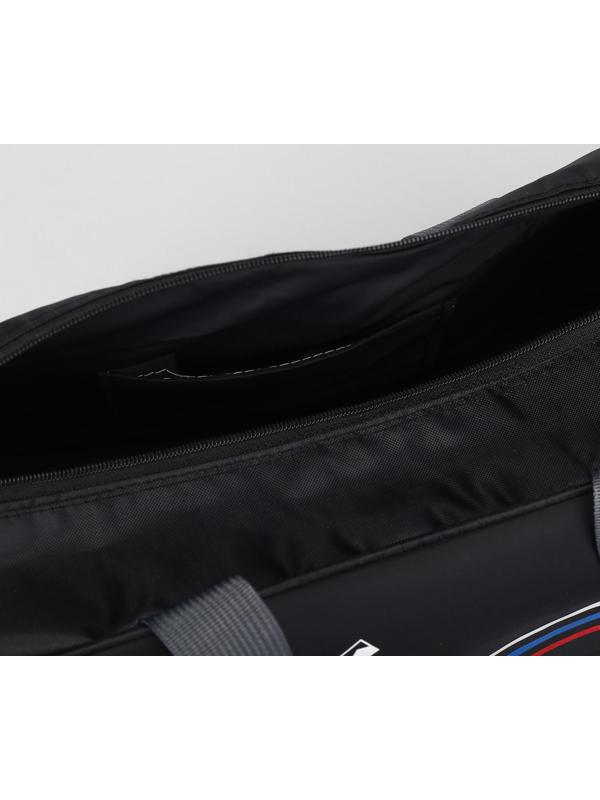 Сумка спортивная на молнии, длинный ремень, цвет чёрный