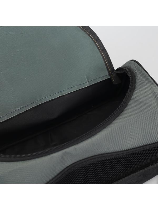 Сумка спортивная на молнии, наружный карман, длинный ремень, цвет чёрный