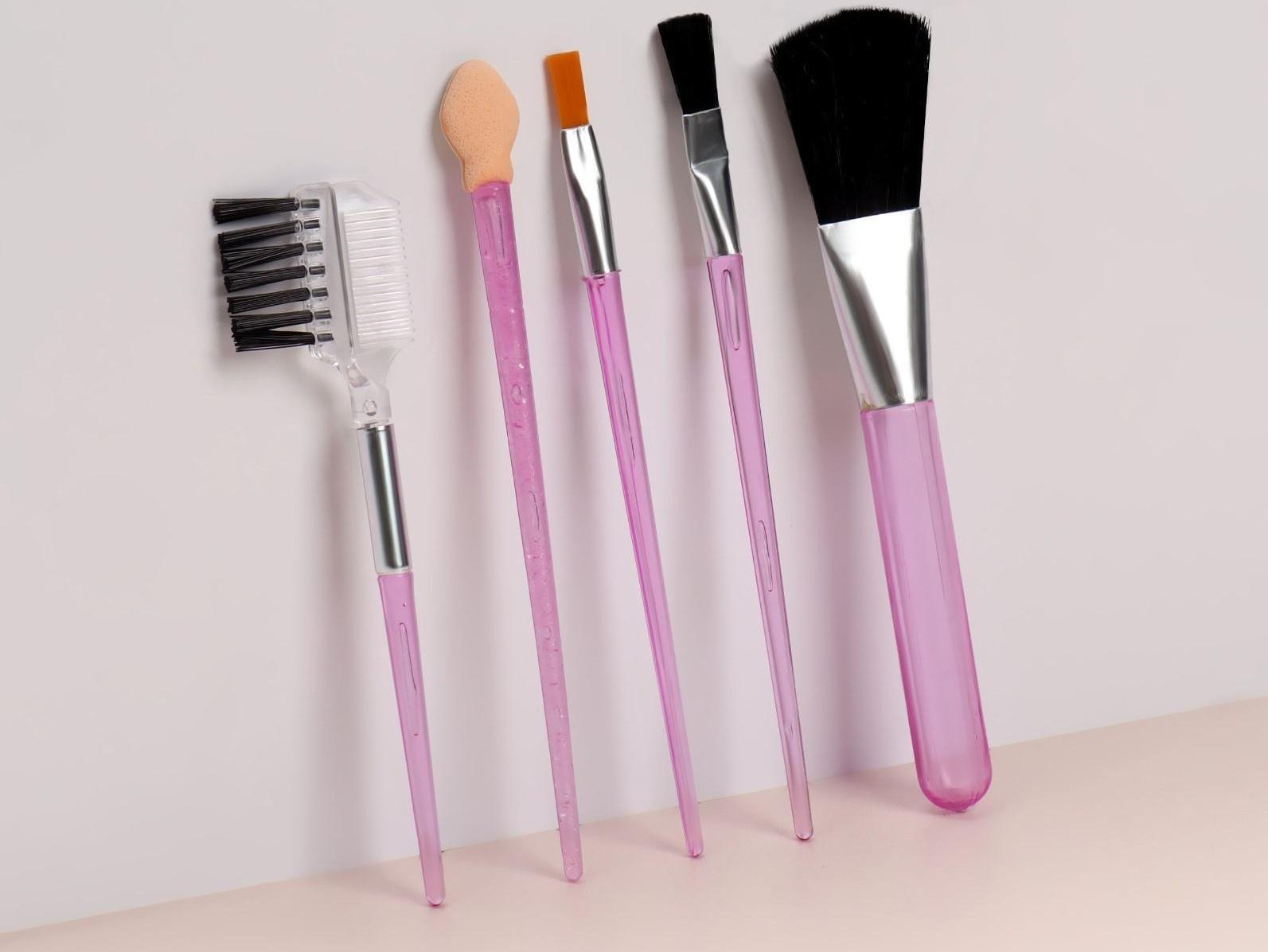 Набор кистей для макияжа, 5 предметов, цвет МИКС