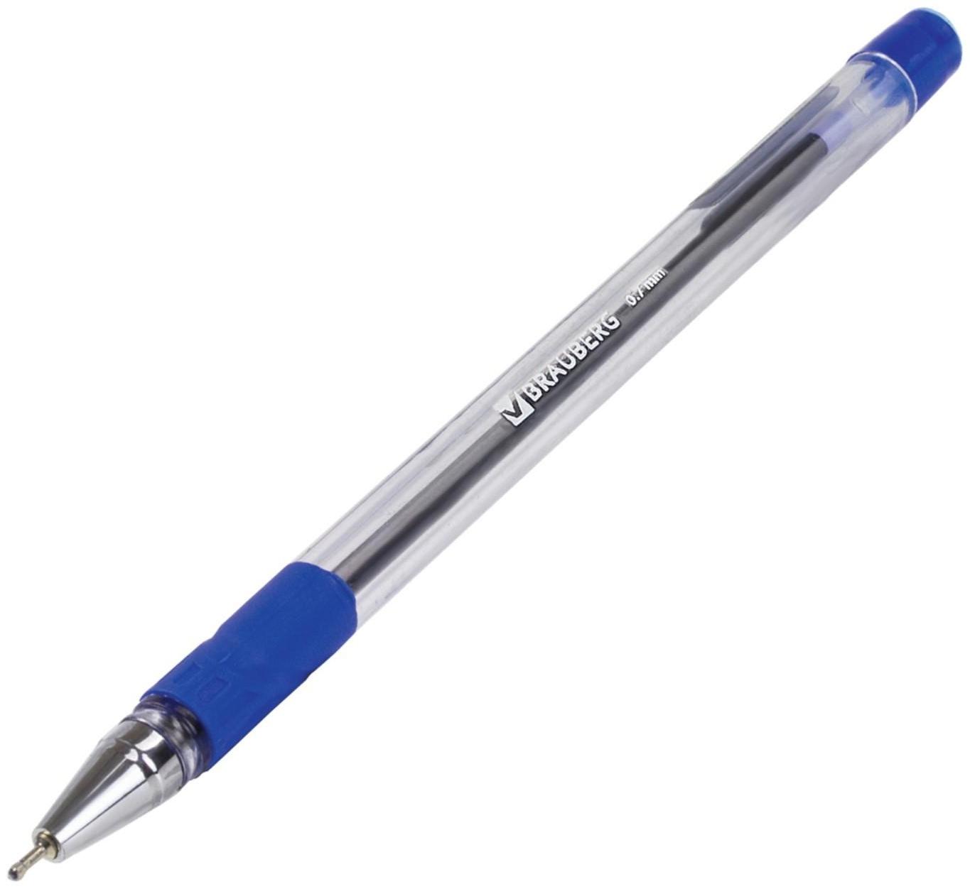 Ручка шариковая 0.7 мм, BRAUBERG Max-oil, с резиновым упором, чернила синие, масляная основа