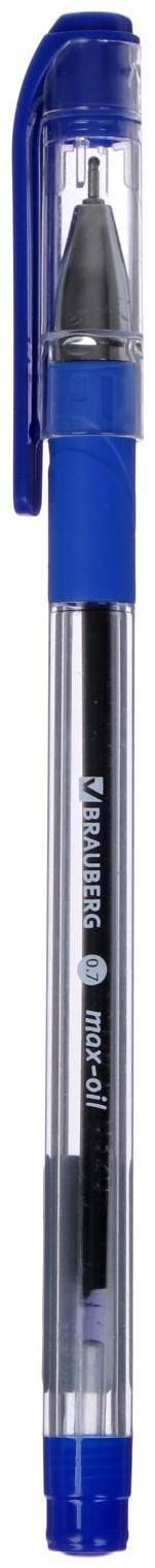 Ручка шариковая 0.7 мм, BRAUBERG Max-oil, с резиновым упором, чернила синие, масляная основа