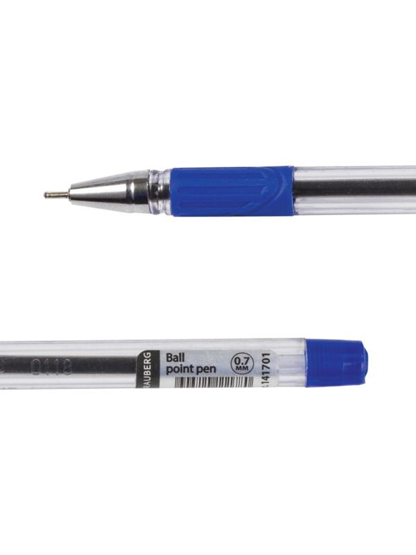 Ручка шариковая 0.7 мм, BRAUBERG Max-oil, с резиновым упором, чернила синие, масляная основа