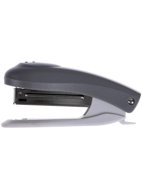 Степлер № 10, до 12 листов, BRAUBERG Einkommen, пластиковый корпус, встроенный антиСтеплер, серый