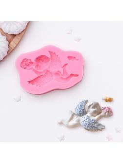 Молд силиконовый «Ангел с букетом», 9,3×6×1,9 см, цвет МИКС