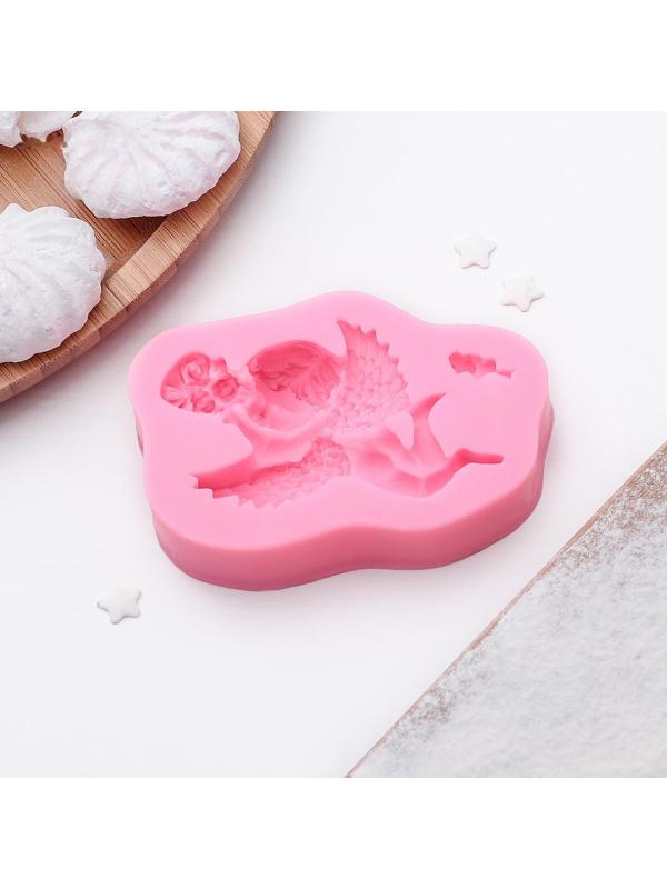 Молд силиконовый «Ангел с букетом», 9,3×6×1,9 см, цвет МИКС