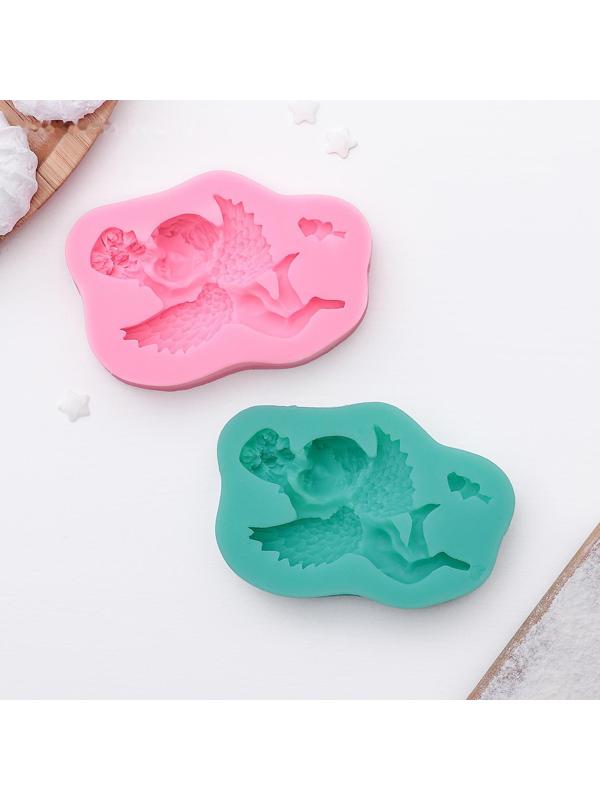 Молд силиконовый «Ангел с букетом», 9,3×6×1,9 см, цвет МИКС