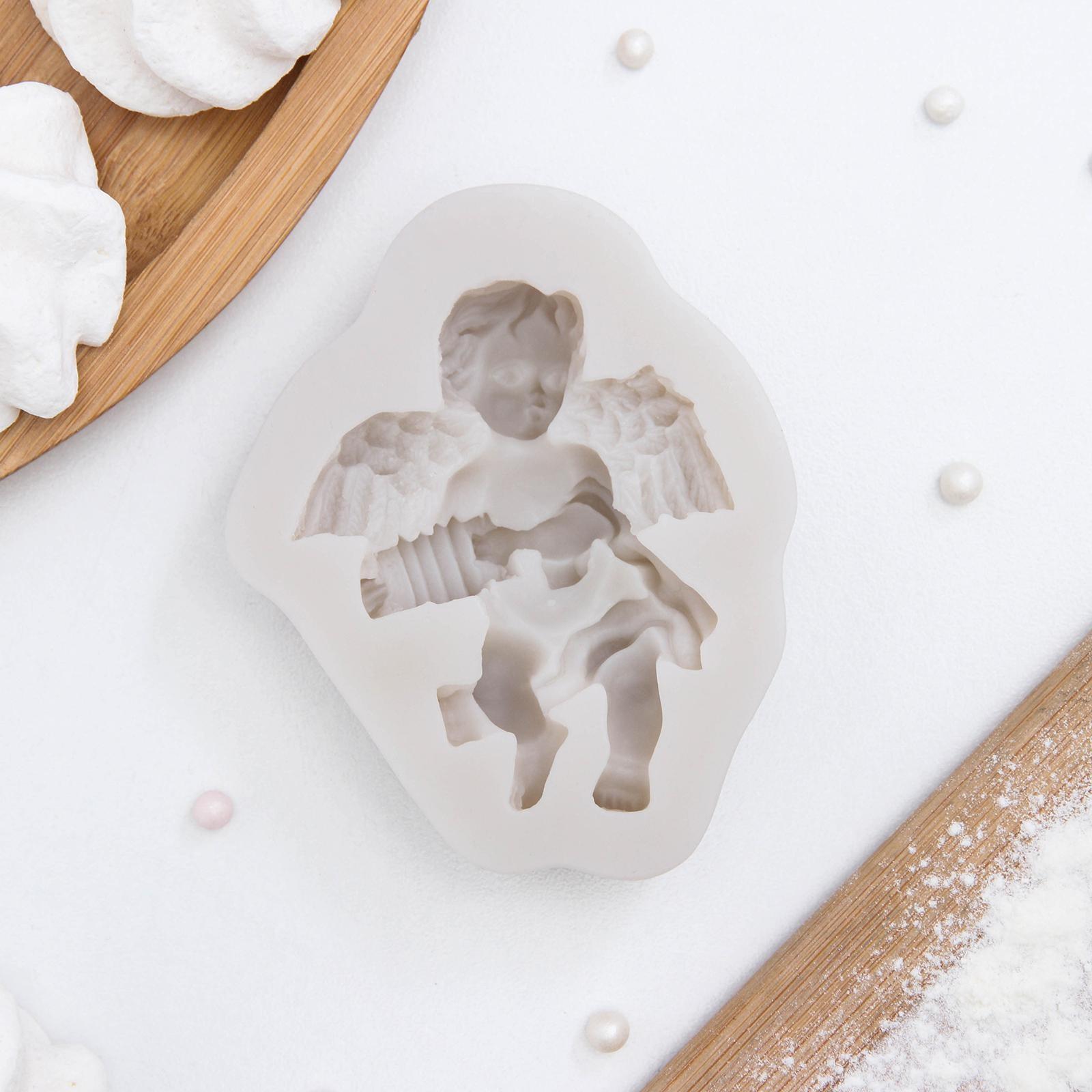 Молд силиконовый «Ангел с гармошкой», 9×7,4×2 см, цвет МИКС