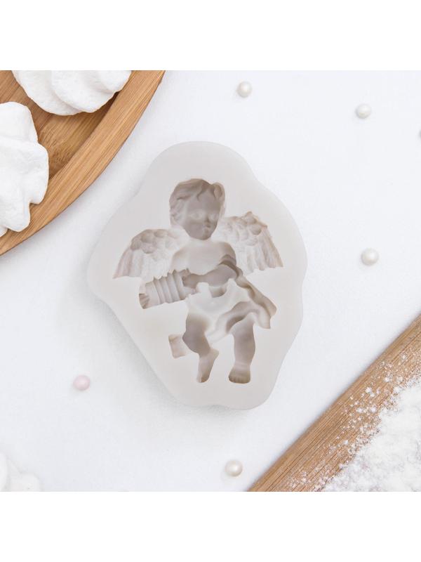 Молд силиконовый «Ангел с гармошкой», 9×7,4×2 см, цвет МИКС