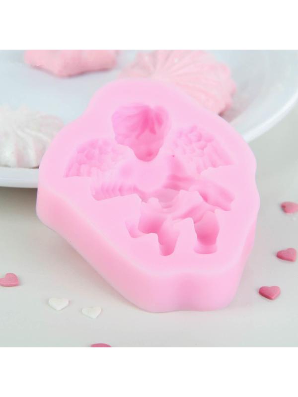 Молд силиконовый «Ангел с гармошкой», 9×7,4×2 см, цвет МИКС