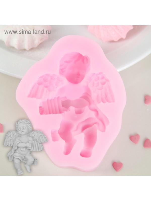 Молд силиконовый «Ангел с гармошкой», 9×7,4×2 см, цвет МИКС