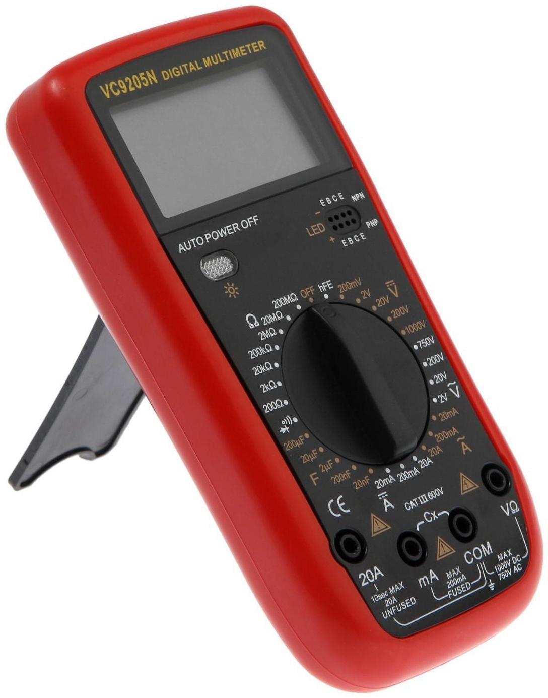 Мультиметр ТУНДРА, VC9205N, ACV/DCV, ACA/DCA, 200-200MΩ, 20nF-200mF, прозвон