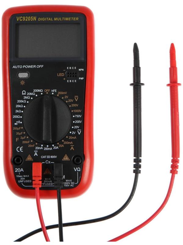 Мультиметр ТУНДРА, VC9205N, ACV/DCV, ACA/DCA, 200-200MΩ, 20nF-200mF, прозвон