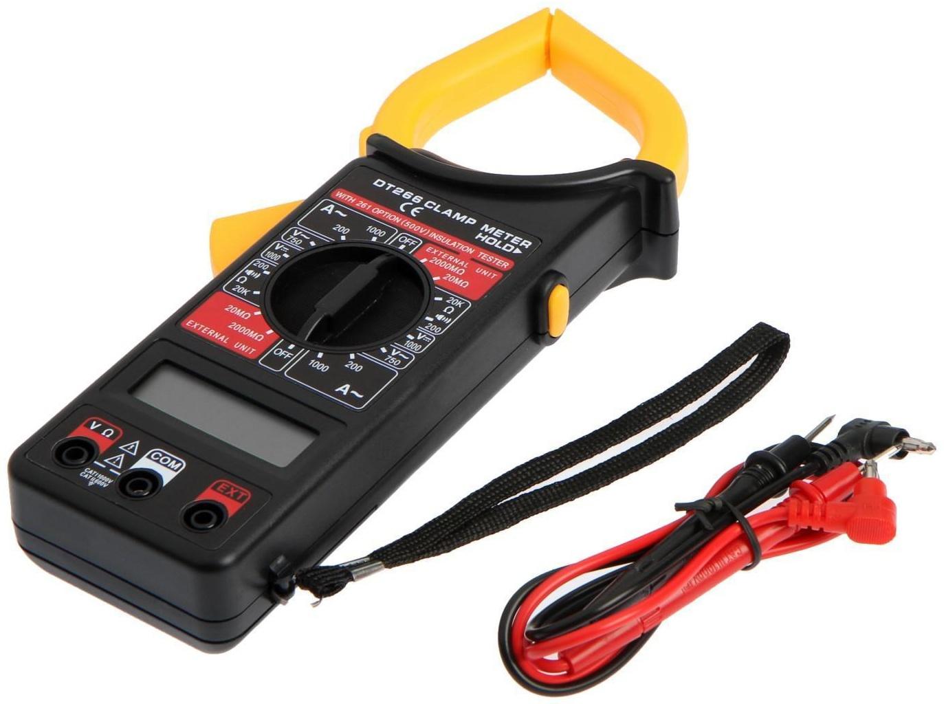 Токовые клещи ТУНДРА, DT-266, ACV/DCV, ACA, 200-20KΩ, изоляции 20-2000MΩ, прозвон