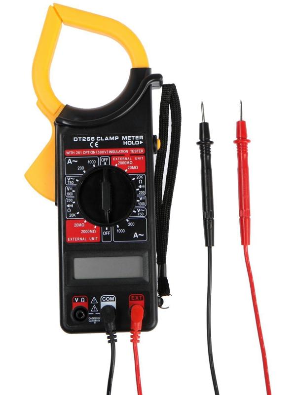 Токовые клещи ТУНДРА, DT-266, ACV/DCV, ACA, 200-20KΩ, изоляции 20-2000MΩ, прозвон