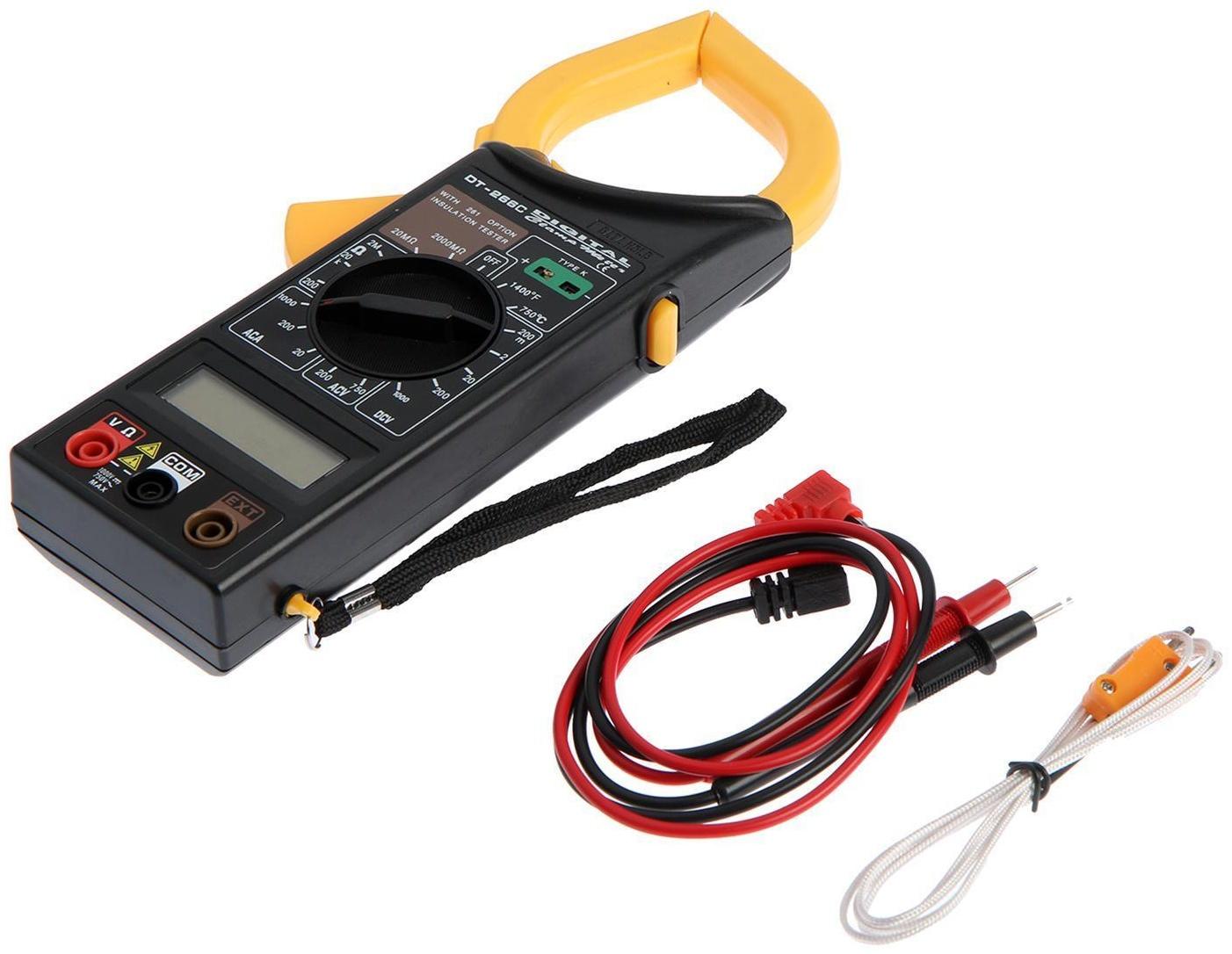 Токовые клещи ТУНДРА, 266C, ACV/DCV, ACA, 200-2МΩ, изоляции 20-2000MΩ, 0-750°C