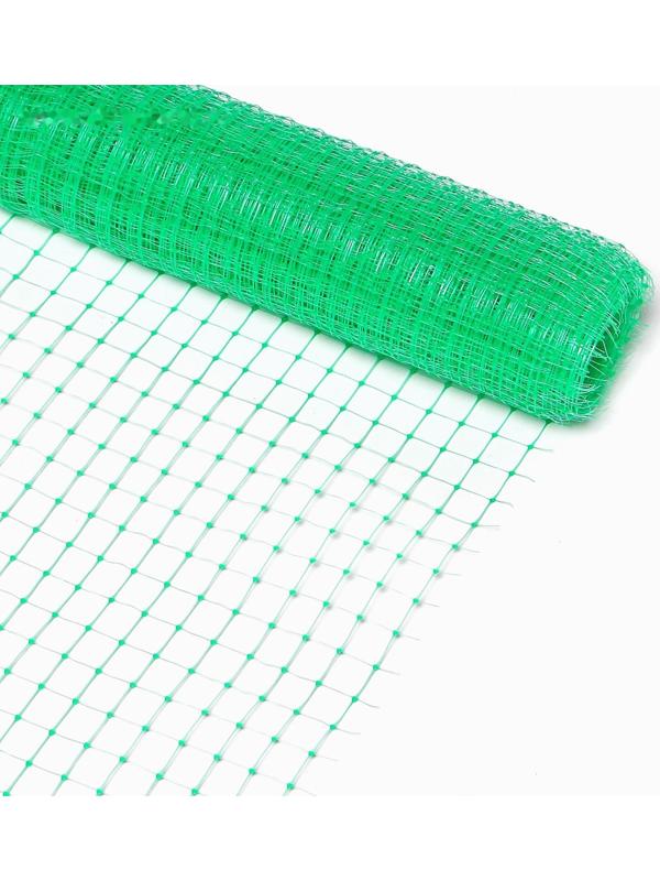 Сетка садовая, 1 × 10 м, ячейка 13 × 13 мм, для птичников, зелёная