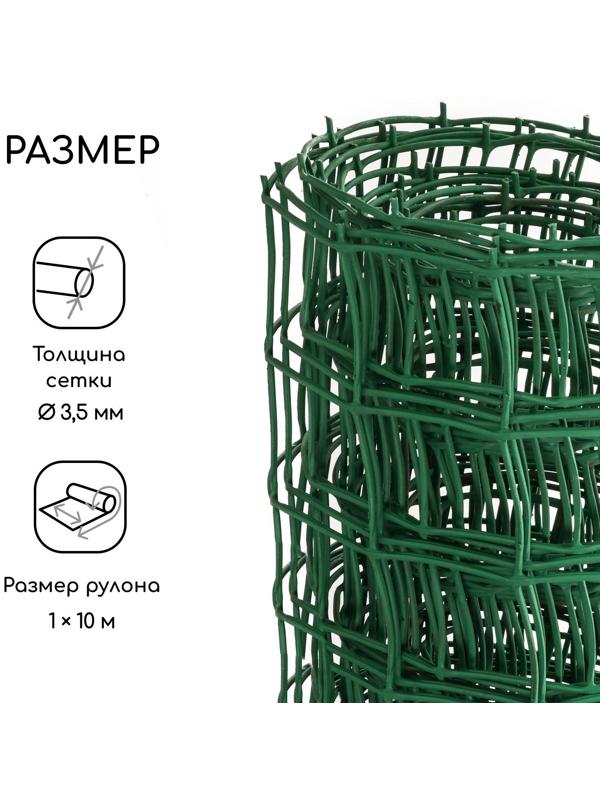 Сетка садовая, 1 × 10 м, ячейка 83 × 83 мм, зелёная, Greengo