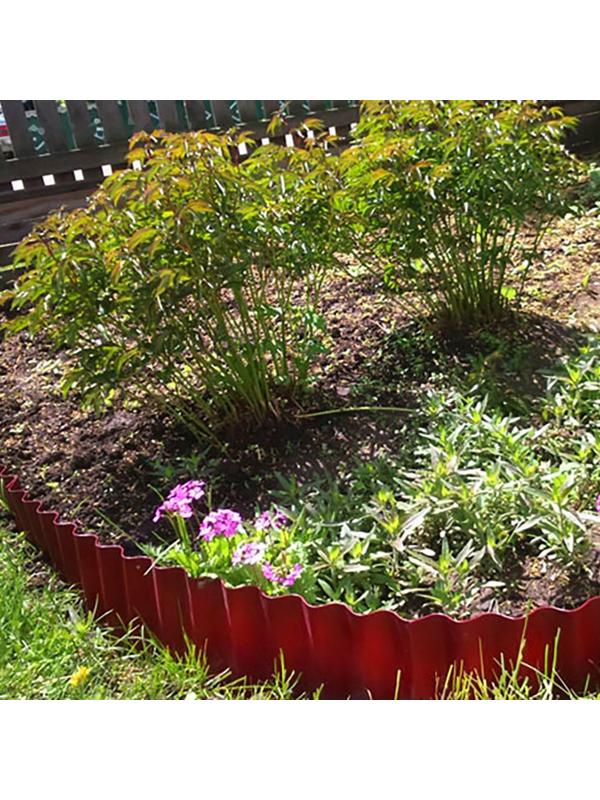 Ограждение для клумбы, 110 × 24 см, оранжевое, «Волна», Greengo