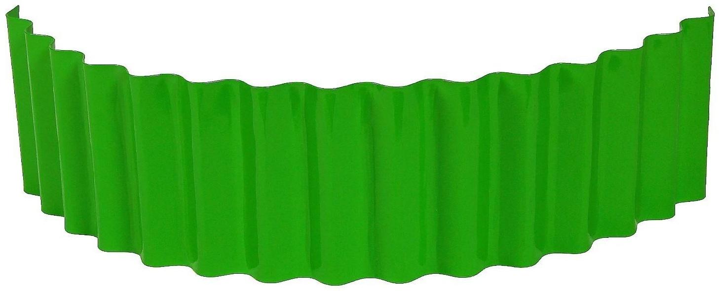 Ограждение для клумбы, 110 × 24 см, зелёное, «Волна»