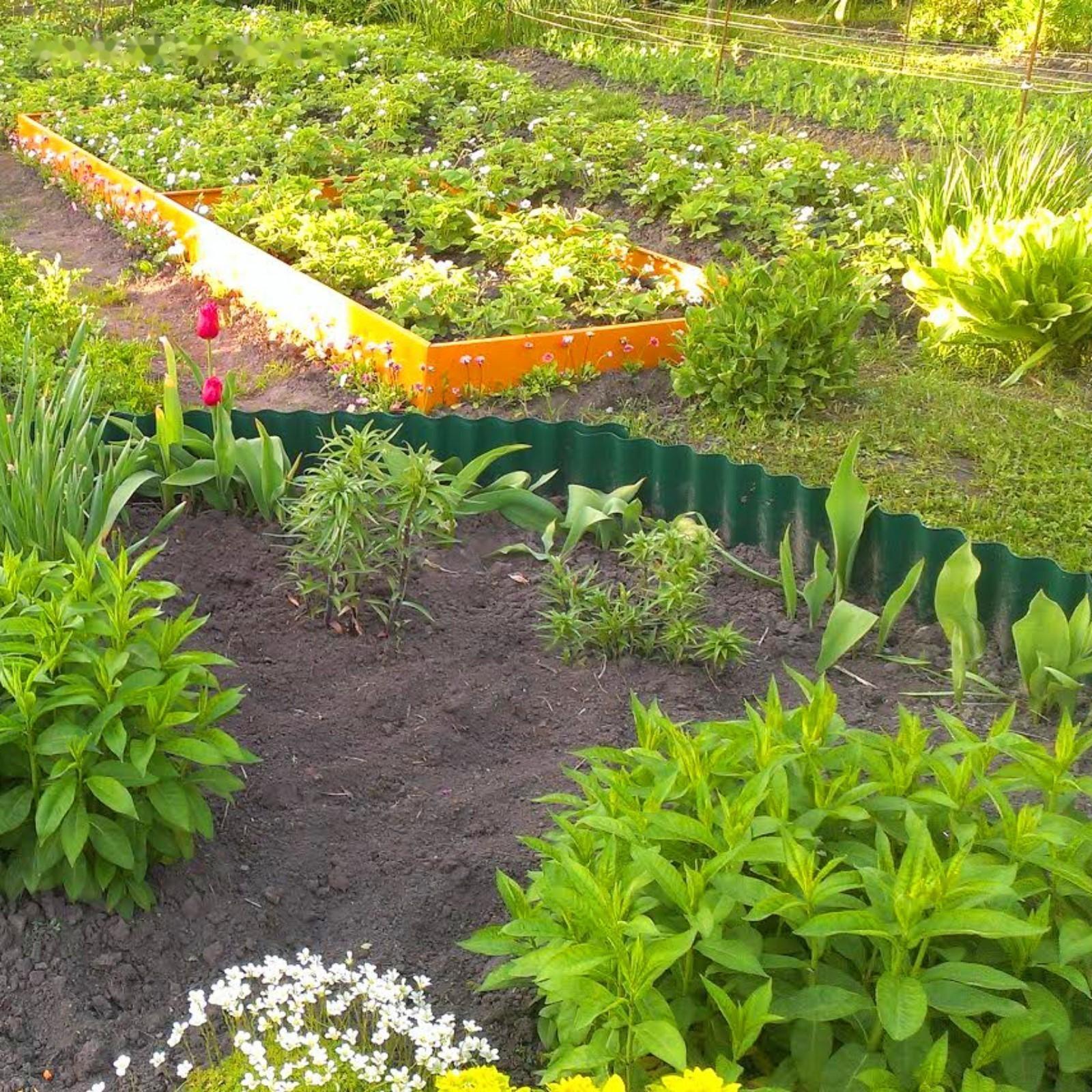 Ограждение для клумбы, 110 × 24 см, зелёное, «Волна»