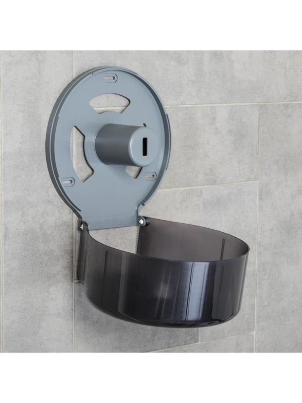 Диспенсер туалетной бумаги, 28×27,5×12 см, втулка 6,5 см, пластик, цвет чёрный