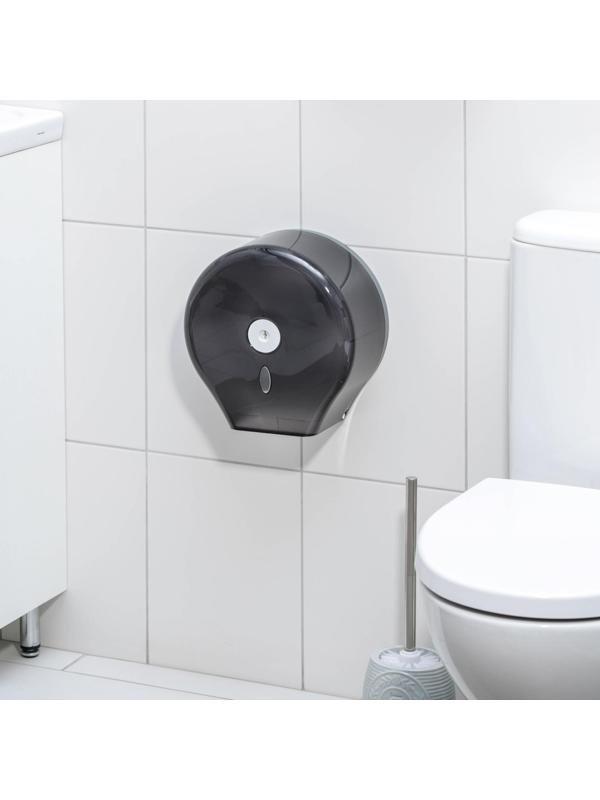 Диспенсер туалетной бумаги, 28×27,5×12 см, втулка 6,5 см, пластик, цвет чёрный