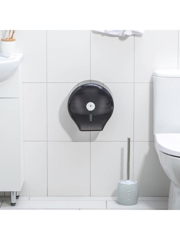 Диспенсер туалетной бумаги, 28×27,5×12 см, втулка 6,5 см, пластик, цвет чёрный