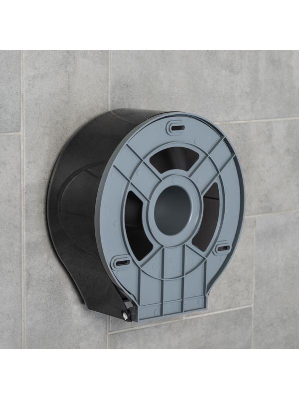 Диспенсер туалетной бумаги, 28×27,5×12 см, втулка 6,5 см, пластик, цвет чёрный