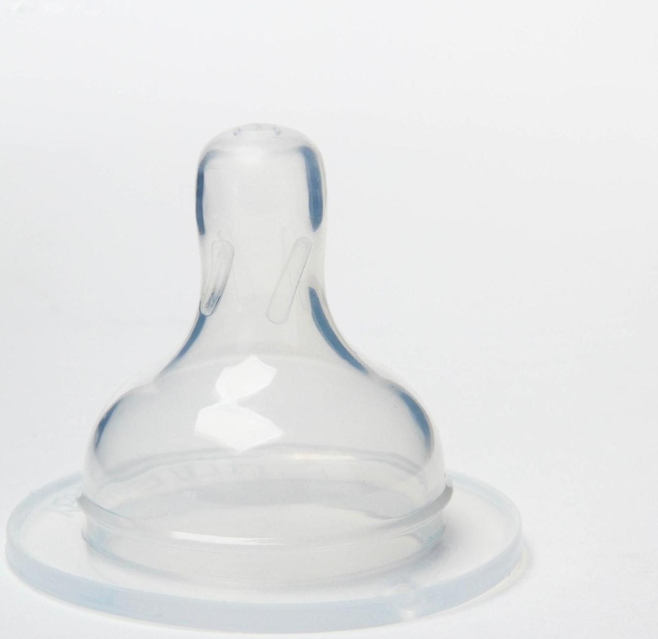 Соска силиконовая на бутылочку, широкое горло, от 6 мес., быстрый поток