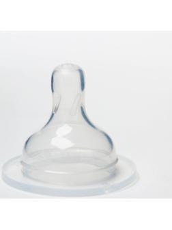 Соска силиконовая на бутылочку, широкое горло, от 6 мес., быстрый поток