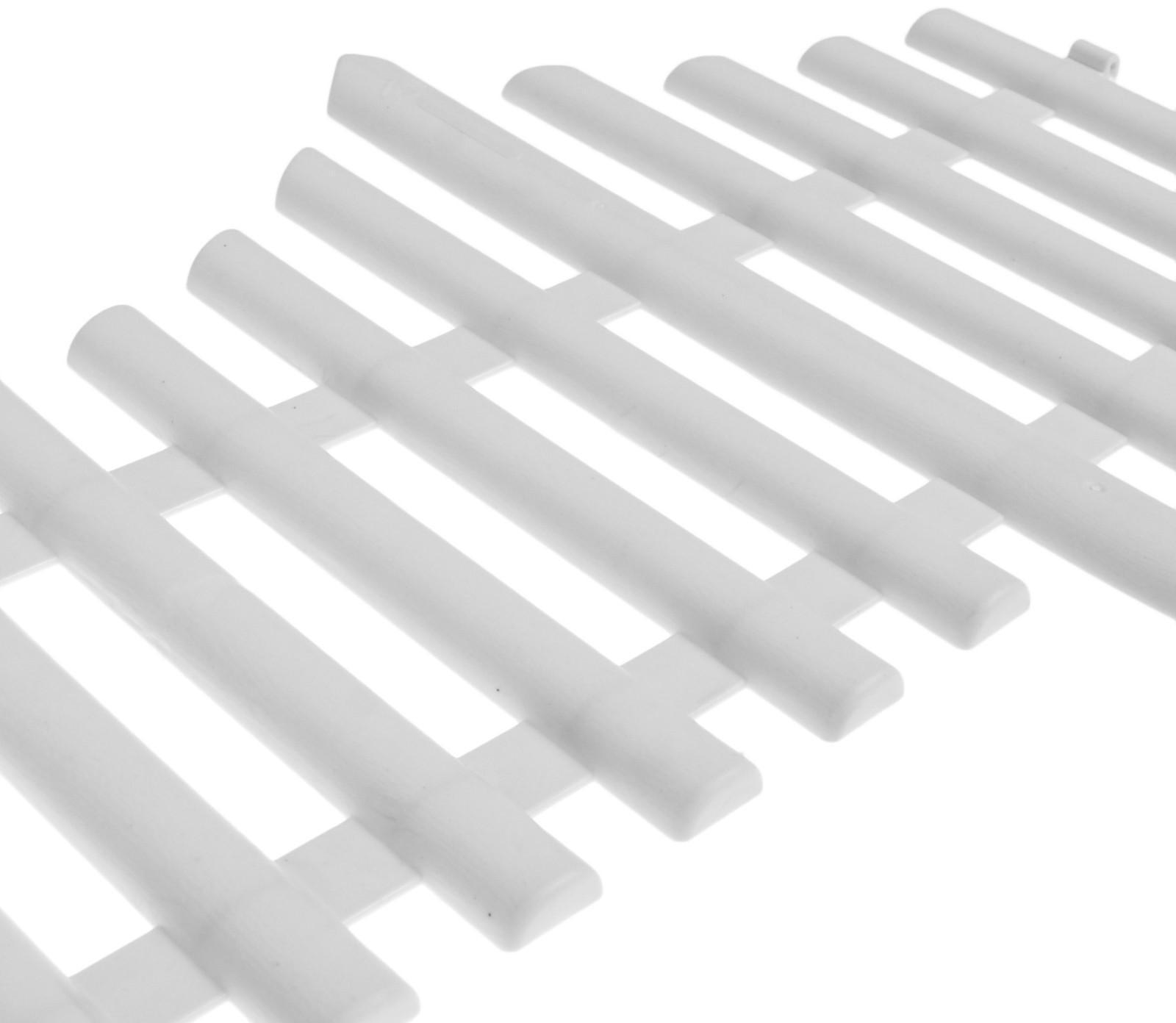 Ограждение декоративное, 30 × 300 см, 5 секций, пластик, белое