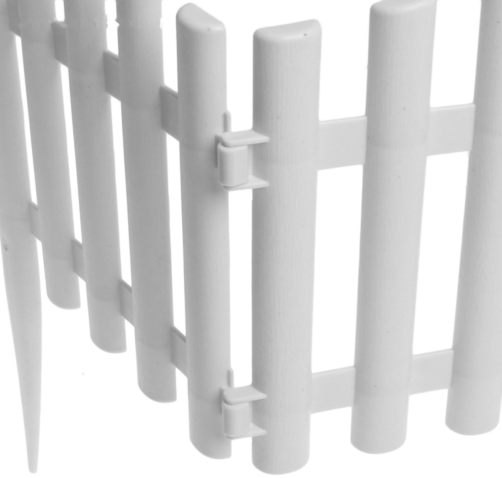 Ограждение декоративное, 30 × 300 см, 5 секций, пластик, белое