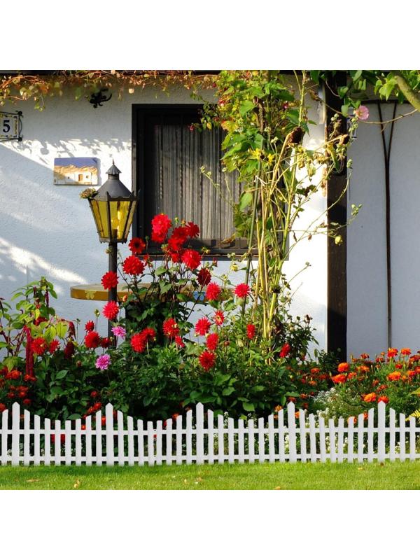Ограждение декоративное, 30 × 300 см, 5 секций, пластик, белое