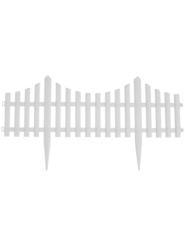 Ограждение декоративное, 30 × 300 см, 5 секций, пластик, белое
