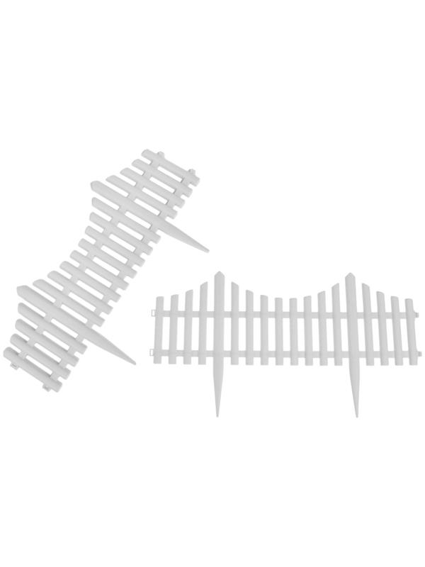 Ограждение декоративное, 30 × 300 см, 5 секций, пластик, белое