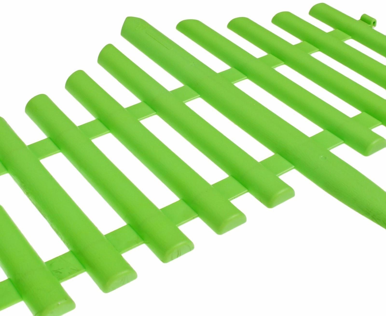 Ограждение декоративное, 30 × 300 см, 5 секций, пластик, салатовое