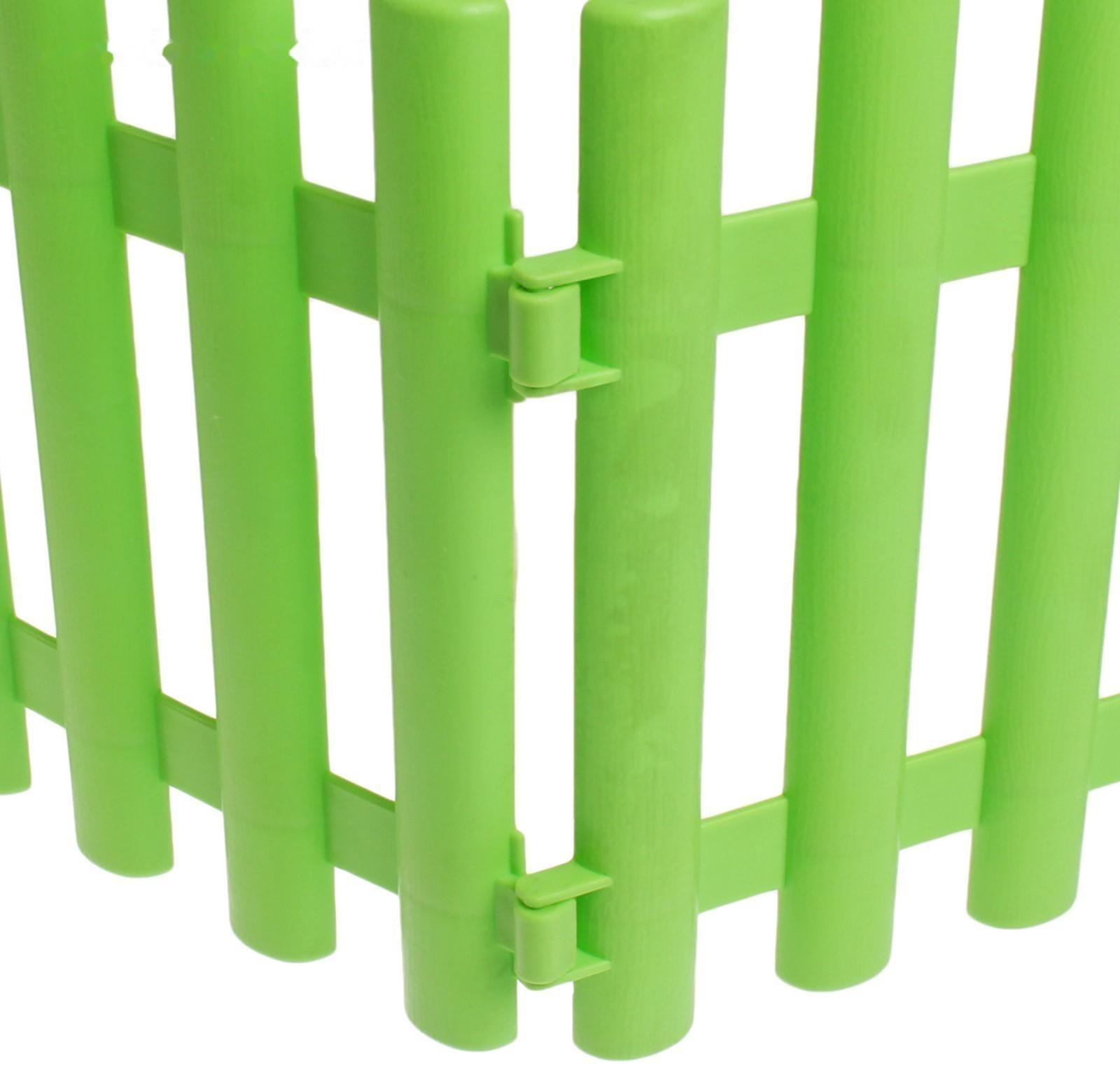 Ограждение декоративное, 30 × 300 см, 5 секций, пластик, салатовое