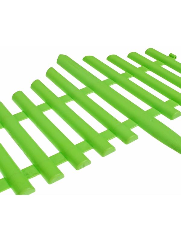 Ограждение декоративное, 30 × 300 см, 5 секций, пластик, салатовое