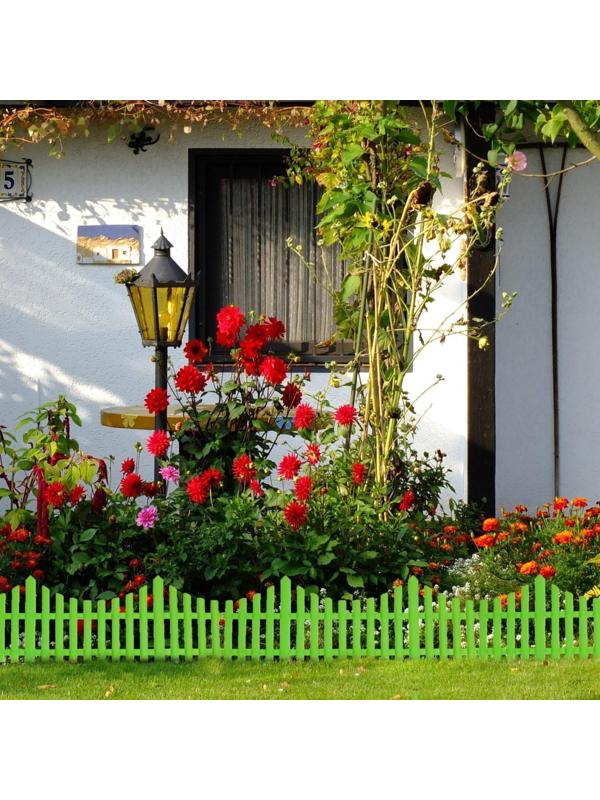 Ограждение декоративное, 30 × 300 см, 5 секций, пластик, салатовое