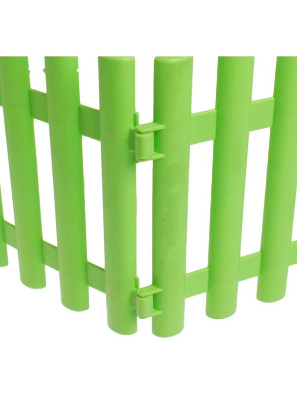 Ограждение декоративное, 30 × 300 см, 5 секций, пластик, салатовое