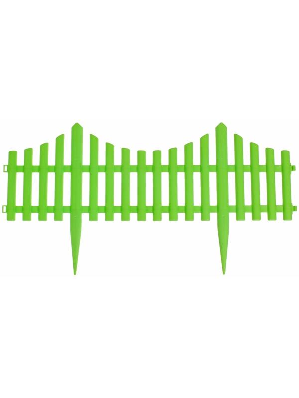 Ограждение декоративное, 30 × 300 см, 5 секций, пластик, салатовое