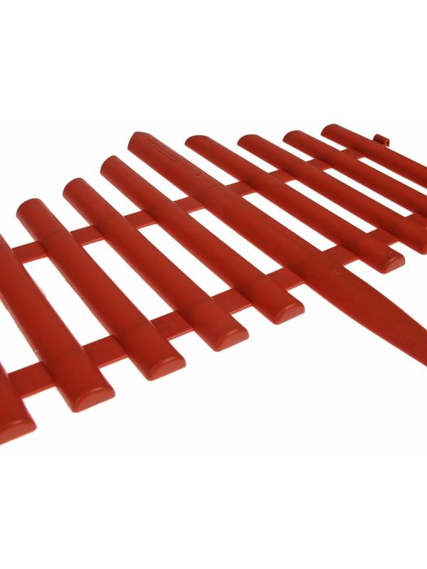 Ограждение декоративное, 30 × 300 см, 5 секций, пластик, терракотовое