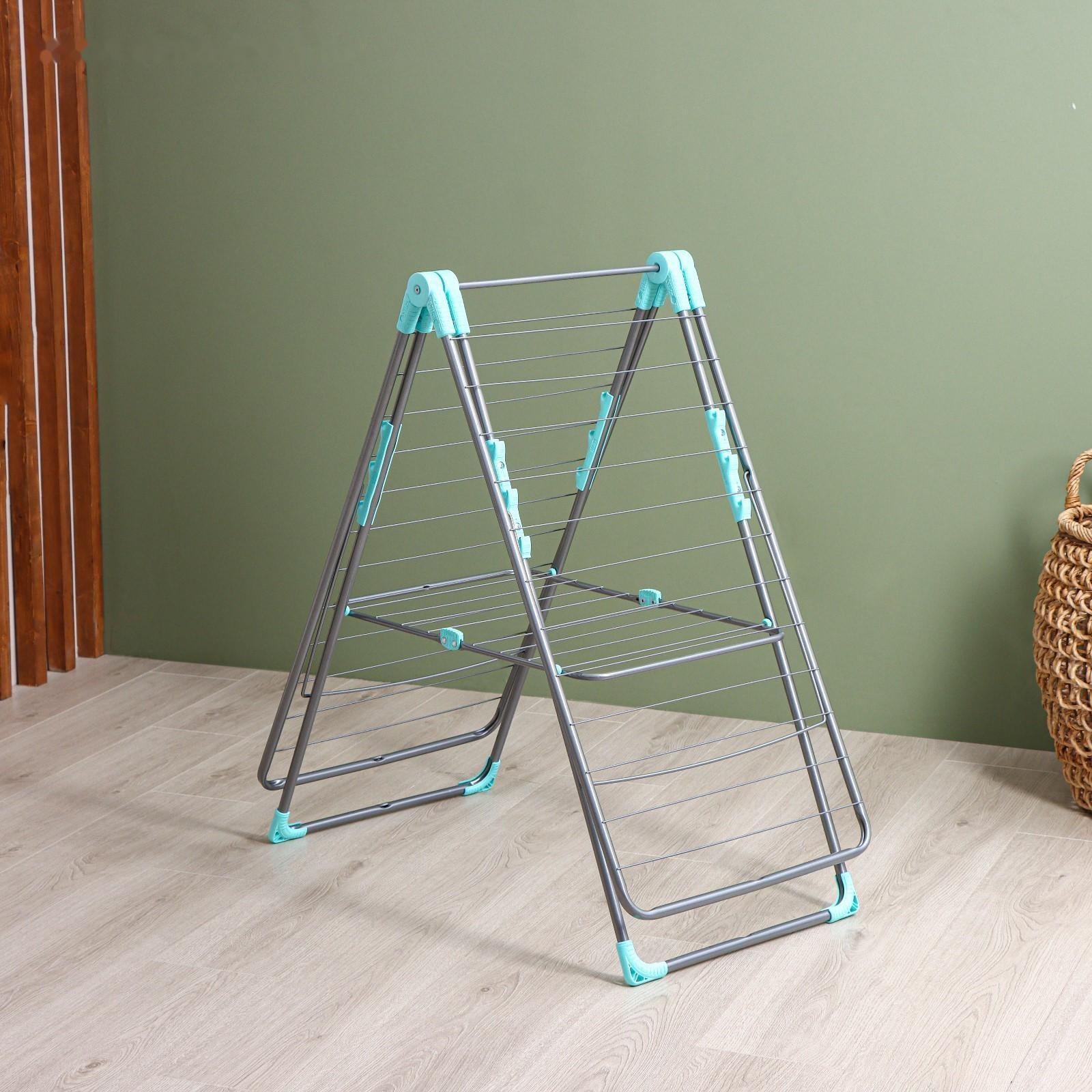 Сушилка для белья двухуровневая, 18 м, цвет серебряный